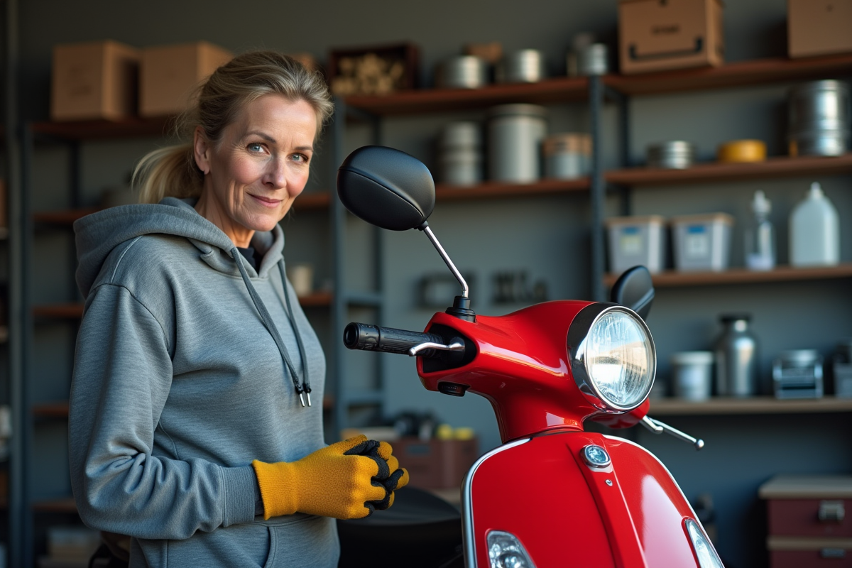 Femme vérifiant le niveau d