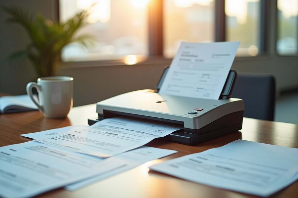 Scanner en train de numériser un certificat d
